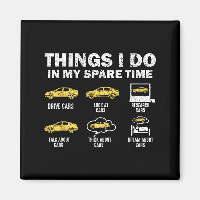 Imán Funny Car 6 Things I Do In My Spare Time  (Frente)