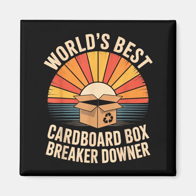 Imán Funny Cardboard Box Breaker Downer Sarcastic Recyc (Frente)