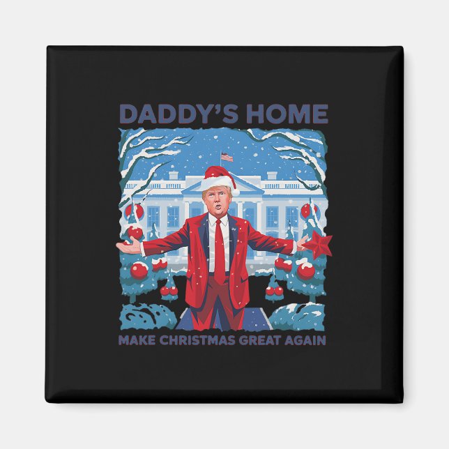 Imán Funny casa Daddys Trump Navidades feos Sweater Xma (Frente)