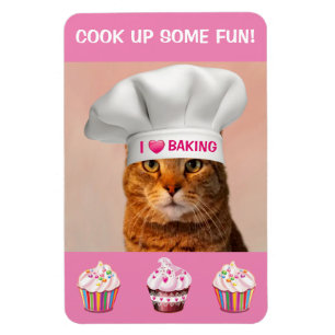 Imán Funny Cat Baking
