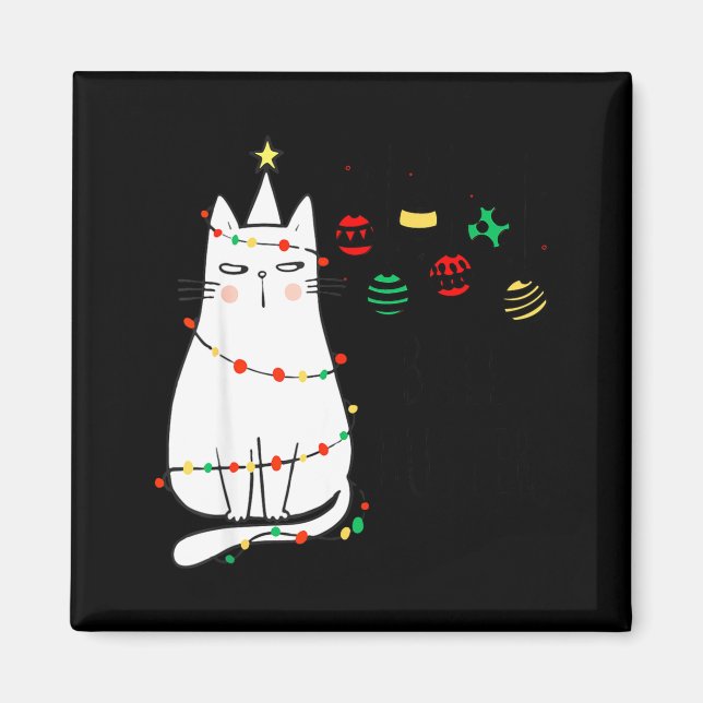 Imán Funny Cat Ball Buster Christmas Humor  (Frente)