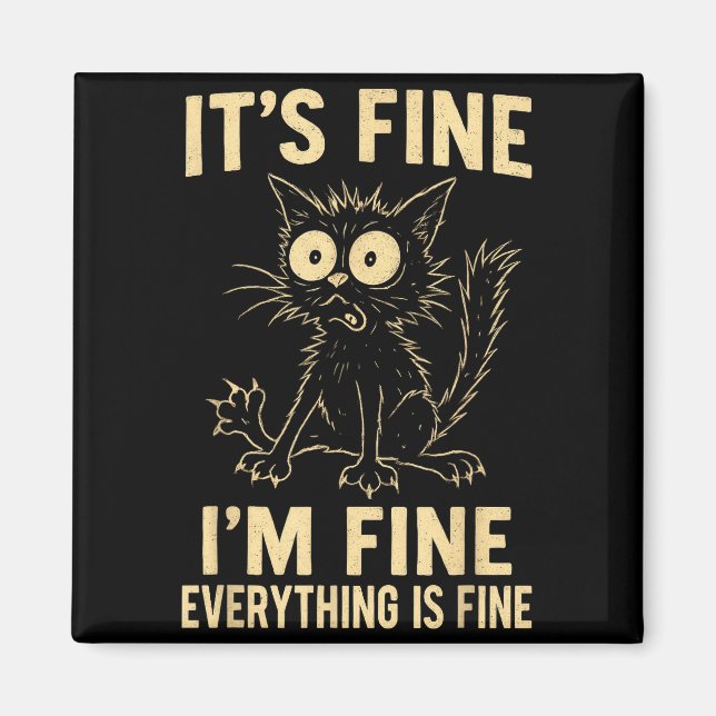 Imán Funny Cat Graphic Tee Men Women Kids Weird Crazy M (Frente)