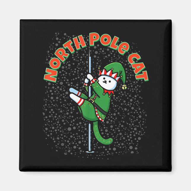 Imán Funny Cat Le Dance Elf Costume Christmas Holiday C (Frente)