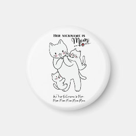 Imán Funny Cat Mom Magnet