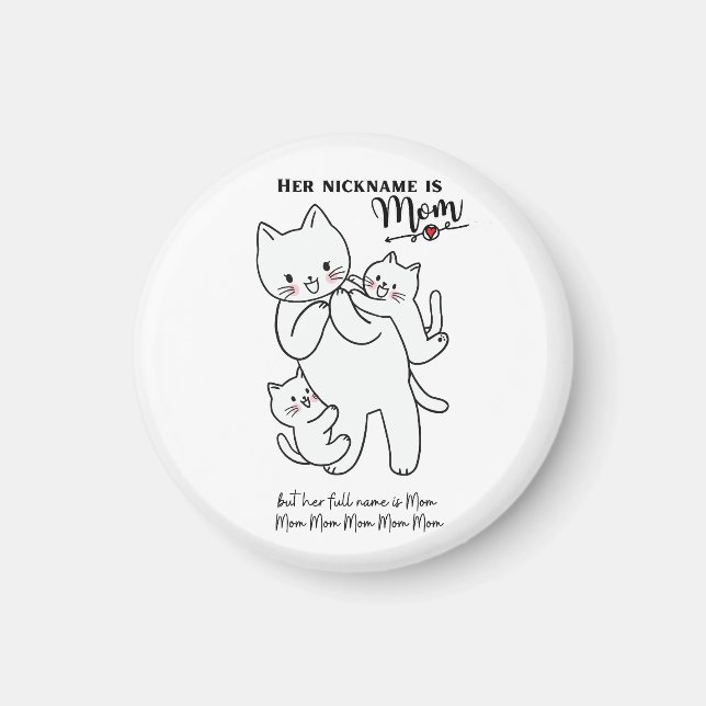 Imán Funny Cat Mom Magnet (Frente)