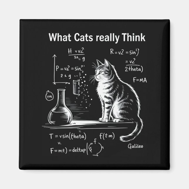 Imán Funny Cat Physics Humor Design What Cats Really Th (Frente)
