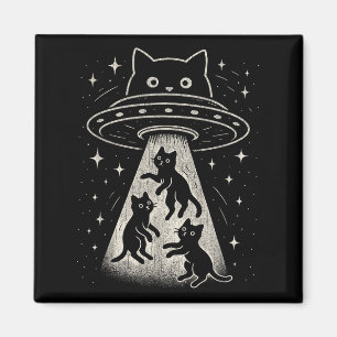 Imán Funny Cat Ufo Cute Kitty Space Spaceship Alien Aes