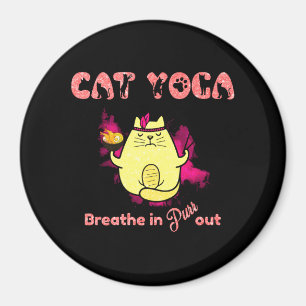 Imán Funny Cat Yoga