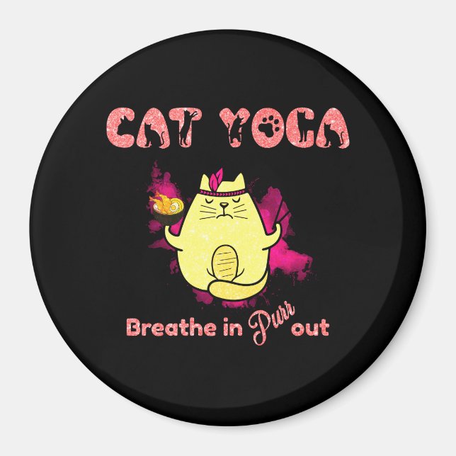 Imán Funny Cat Yoga (Frente)