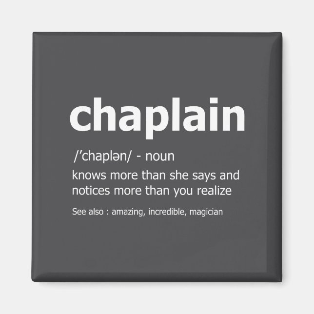 Imán Funny Chaplain Definition New Job Gift For Chaplai (Frente)