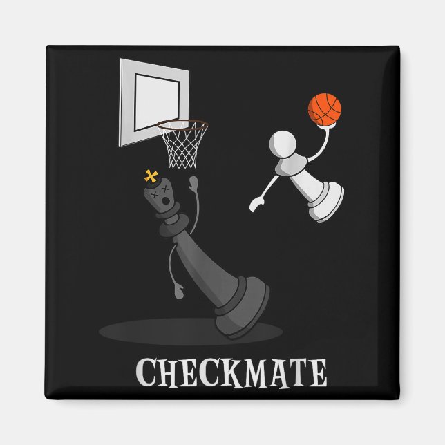 Imán Funny Checkmate Chess Basketball Game Board King P (Frente)