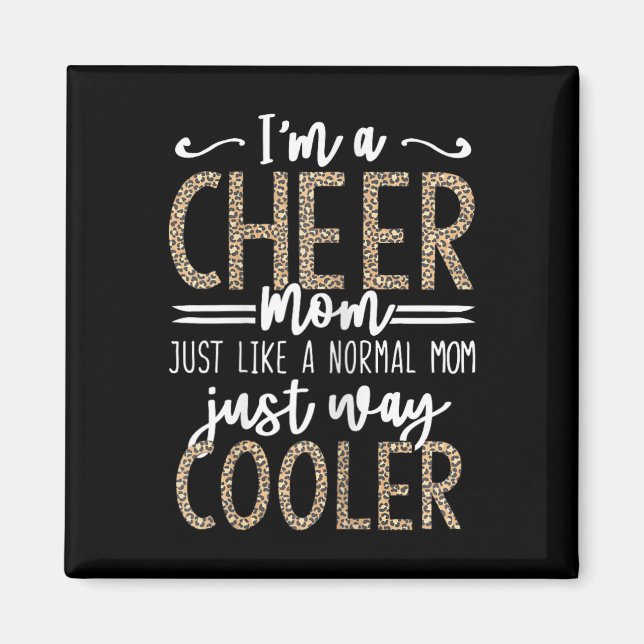 Imán Funny Cheerleading Mother Leopard Cheetah Print Ch (Frente)