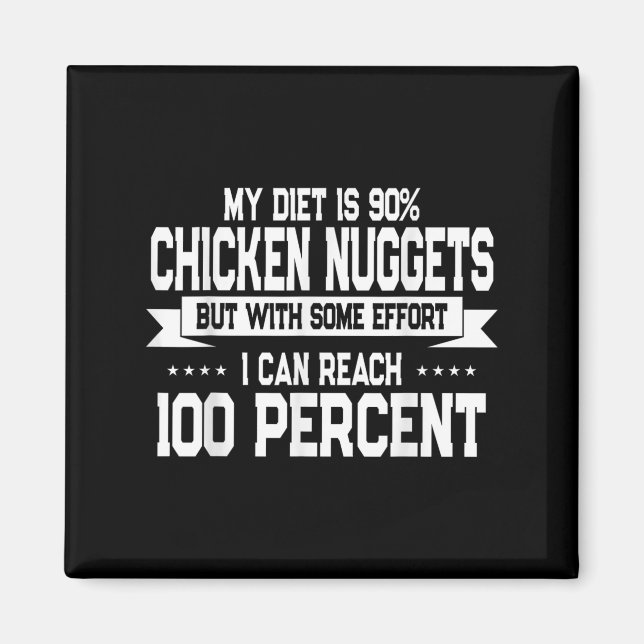 Imán Funny Chicken Nugget Lover Quote New Years Resolut (Frente)