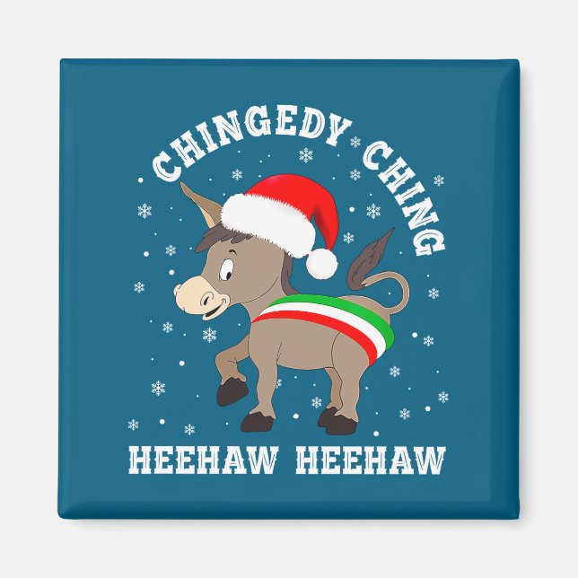 Imán Funny Chingedy Ching Hee Haw Santa Merry Christmas (Frente)