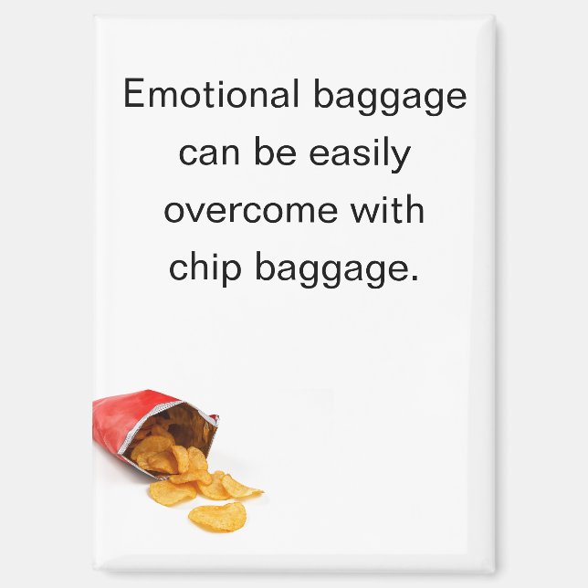 Imán Funny Chips Emotional Baggage Refrigerator (Anverso)