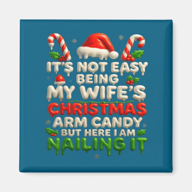Imán Funny Christmas Arm Candy Husband Holiday Couple H (Frente)