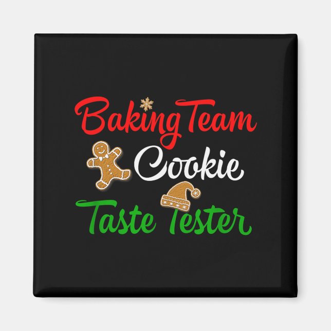 Imán Funny Christmas Baking Team Cookie Taste Tester  (Frente)