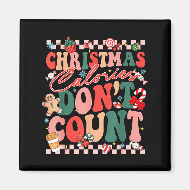 Imán Funny Christmas Calories Don't Count Xmas Cookie  (Frente)