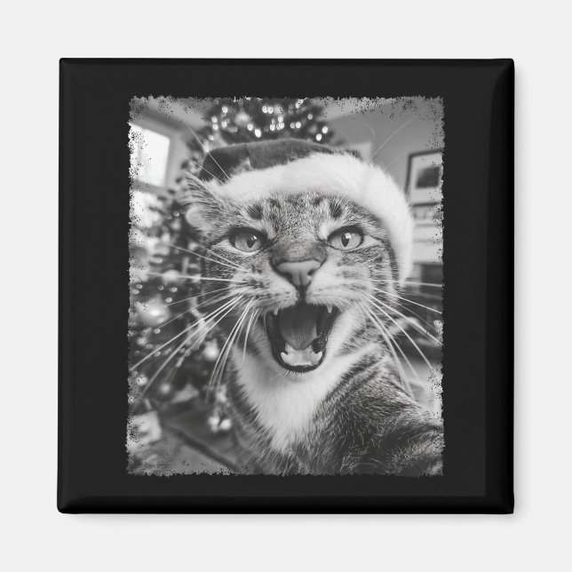 Imán Funny Christmas Cat Selfie  (Frente)