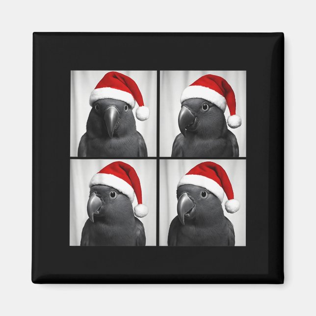 Imán Funny Christmas Eclectus Parrot Santa Photo Booth  (Frente)