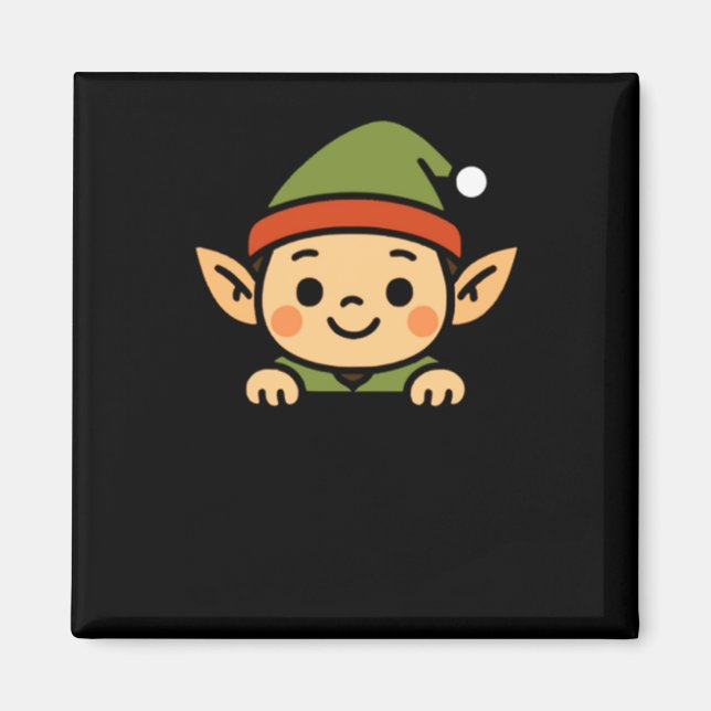 Imán Funny Christmas Elf Cket Pal Santa S Elves Cute  (Frente)