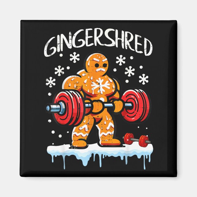 Imán Funny Christmas Gingerbread Gingershred Gym Bodybu (Frente)