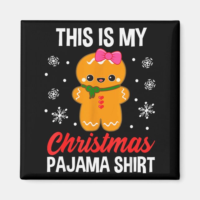 Imán Funny Christmas Gingerbread Man Pajama Pj Outfit G (Frente)