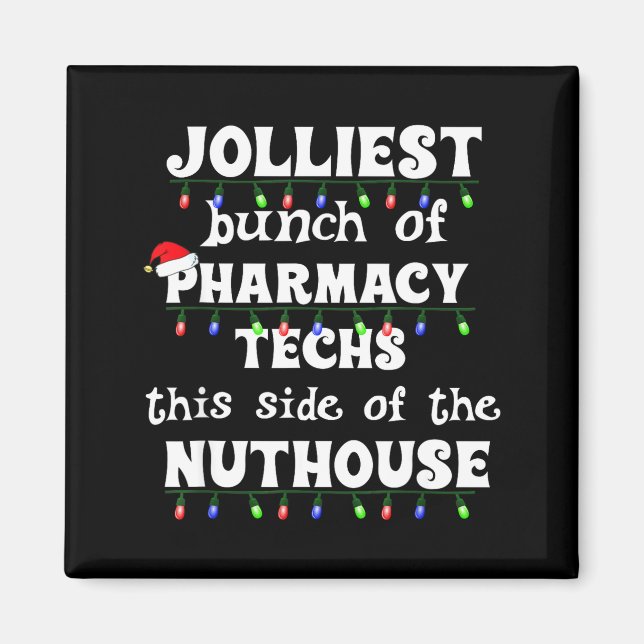 Imán Funny Christmas Matching Group Work Pharmacy Techn (Frente)