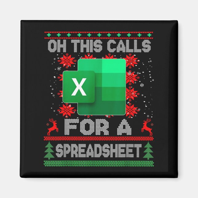Imán Funny Christmas Oh This Calls For A Spreadsheet Sa (Frente)