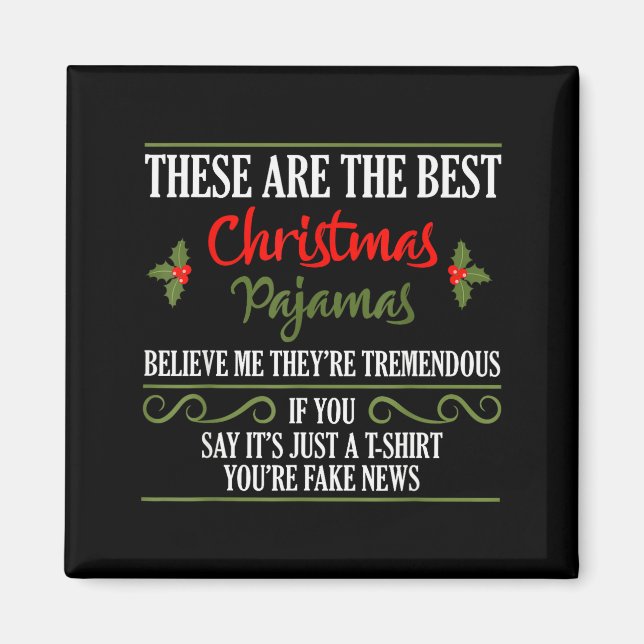 Imán Funny Christmas Pajamas Donald Trump Gag Joke Pjs  (Frente)