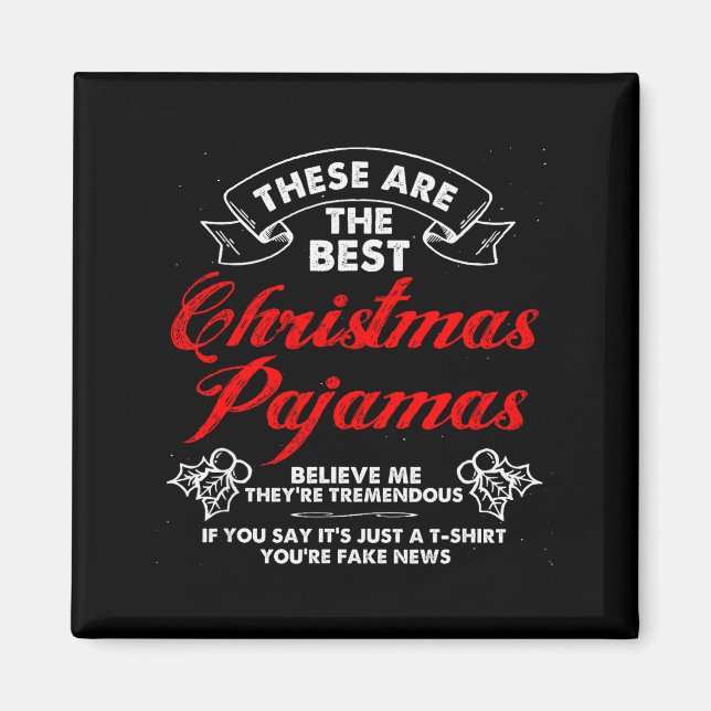 Imán Funny Christmas Pajamas Donald Trump Gag Joke Pjs  (Frente)