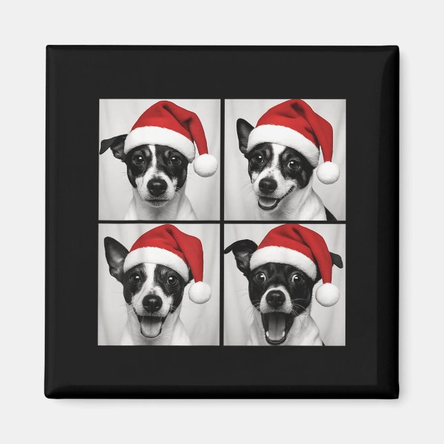 Imán Funny Christmas Rat Terrier Santa Dog Lover Photo  (Frente)