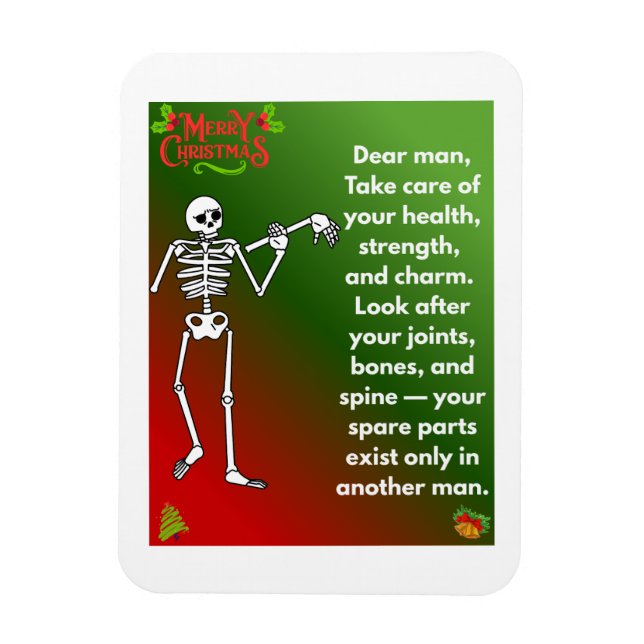 Imán Funny Christmas Skeleton Wishes for man (Vertical)