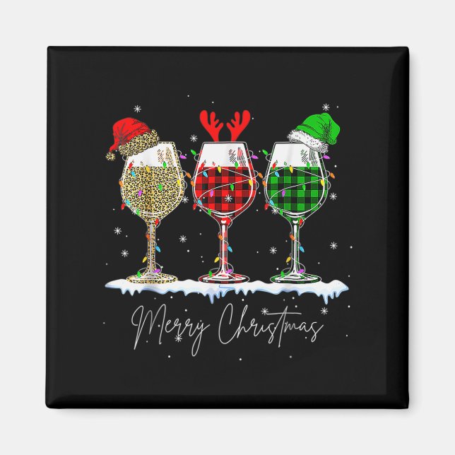 Imán Funny Christmas Srits Gles Of Wine Xmas Holidays P (Frente)