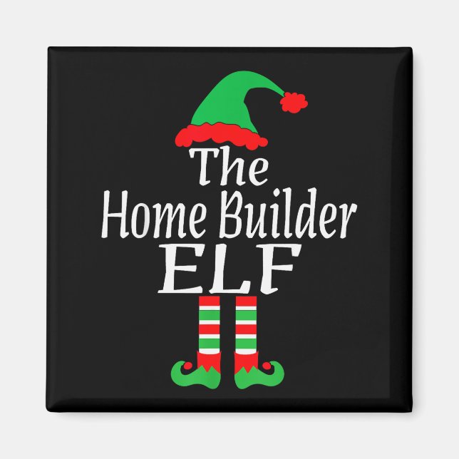 Imán Funny Christmas The Home Builder Elf Developer Arc (Frente)