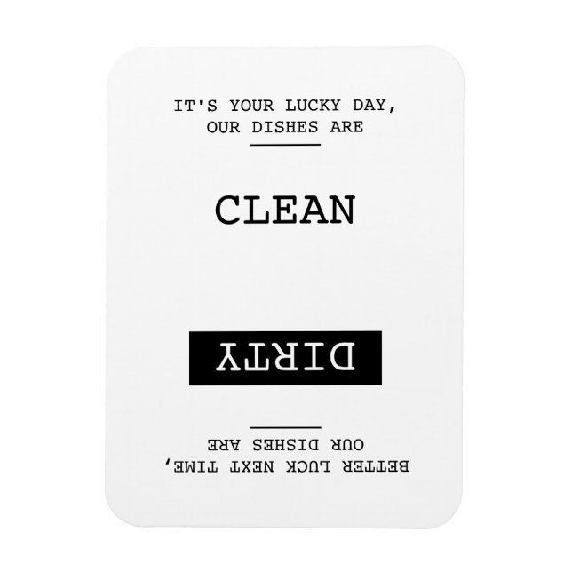 Imán Funny Clean Dirty reversible Rótulo de lavavajilla (Vertical)