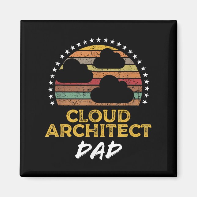 Imán Funny Cloud Architect Dad, Data Center Tech Quote (Frente)