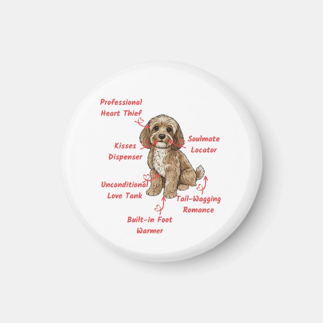 Imán Funny Cockapoo Anatomy - Unique Valentine Gift (Frente)