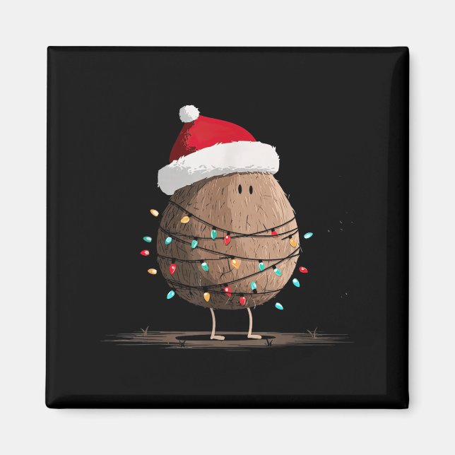 Imán Funny Coconut Christmas Graphics Lights Lover  (Frente)