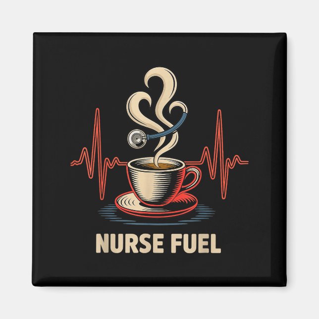 Imán Funny Coffee Nurse Ekg Nurses Energy Caffeine Love (Frente)