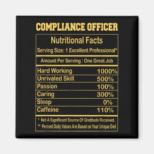 Imán Funny Compliance Officer Nutritional Facts Motivat
