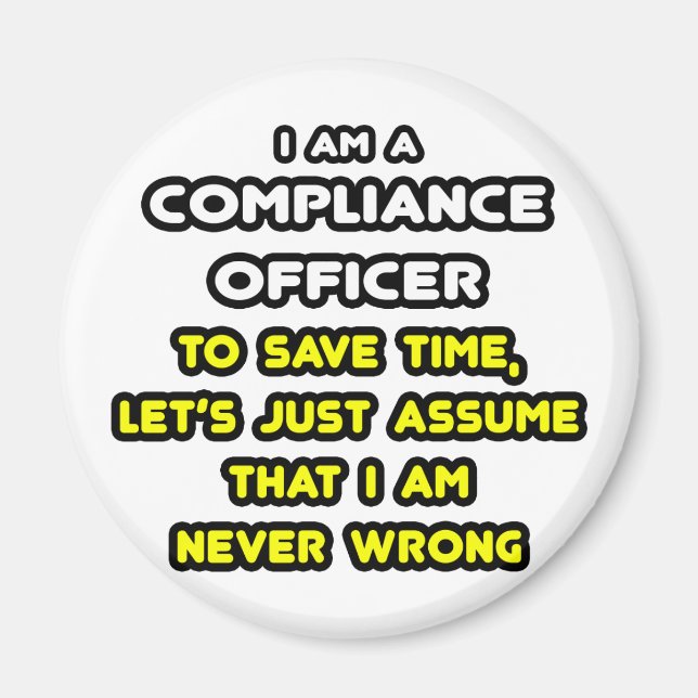 Imán Funny Compliance Officer T-Shirts (Frente)