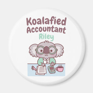 Imán Funny Contable Koalafied Cute Koala Bear Pun Tot