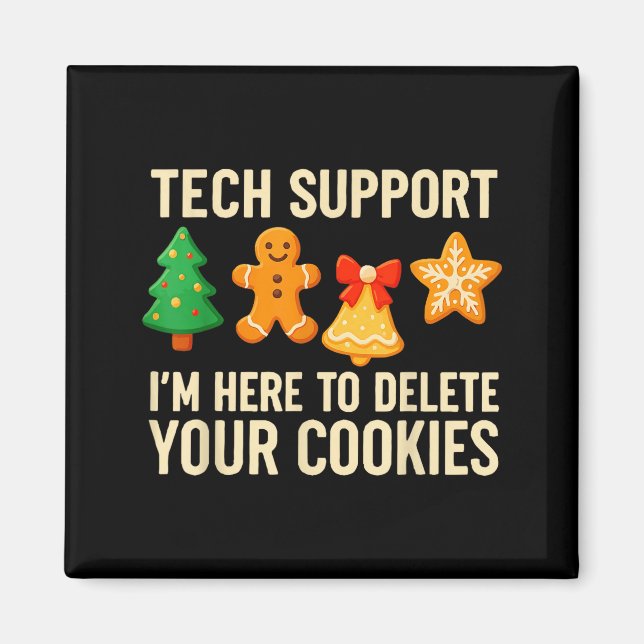Imán Funny Cookies Christmas Gingerbread Tech Suprt Men (Frente)