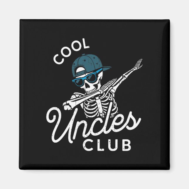 Imán Funny Cool Uncles Club Shirt Funny Skeleton Uncle  (Frente)
