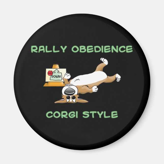 Imán Funny Corgi Rally-o Personalizado (Frente)