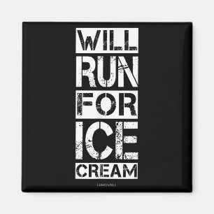Imán Funny Correrá Para El Helado Corriendo Camisas - R