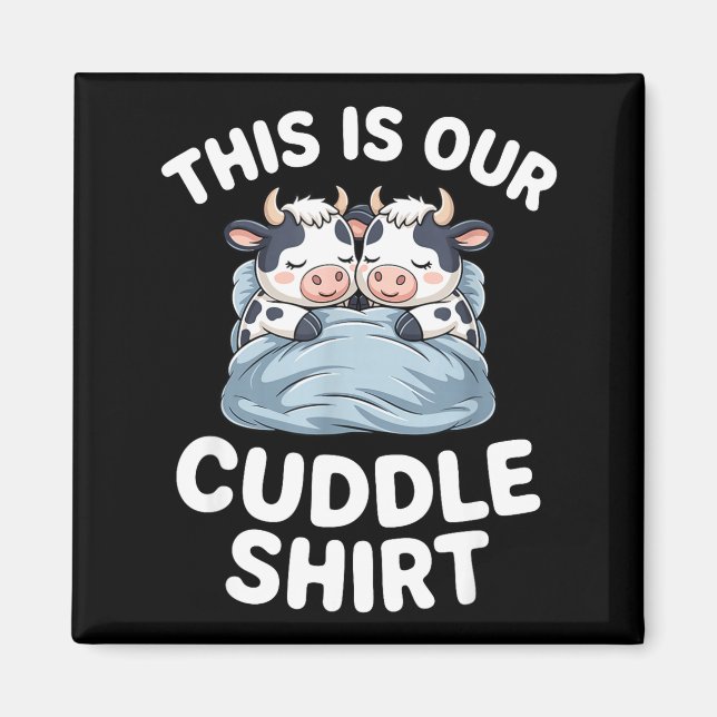 Imán Funny Cow Couple Idea This Is Our Cuddle  (Frente)