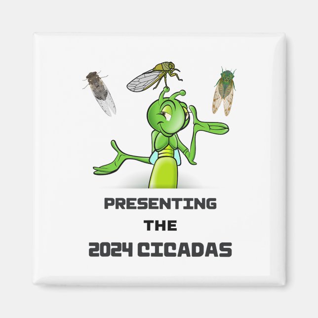 Imán Funny Cricket Presenting Cicadas Bugs Insects Inva (Frente)