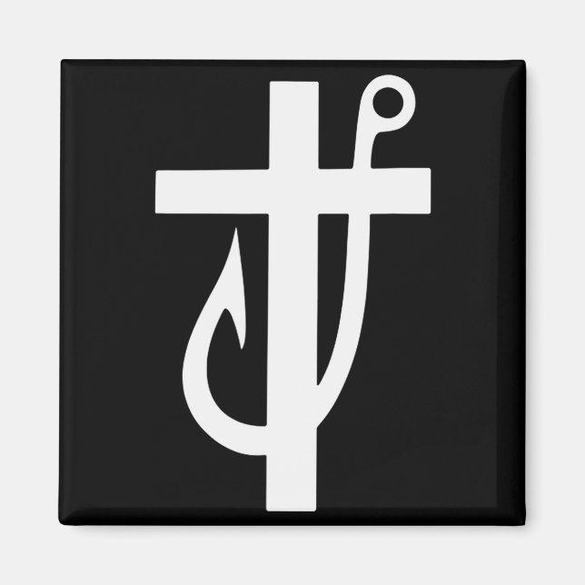 Imán Funny Cross Christian - Jesus Made Me A Fisherman  (Frente)